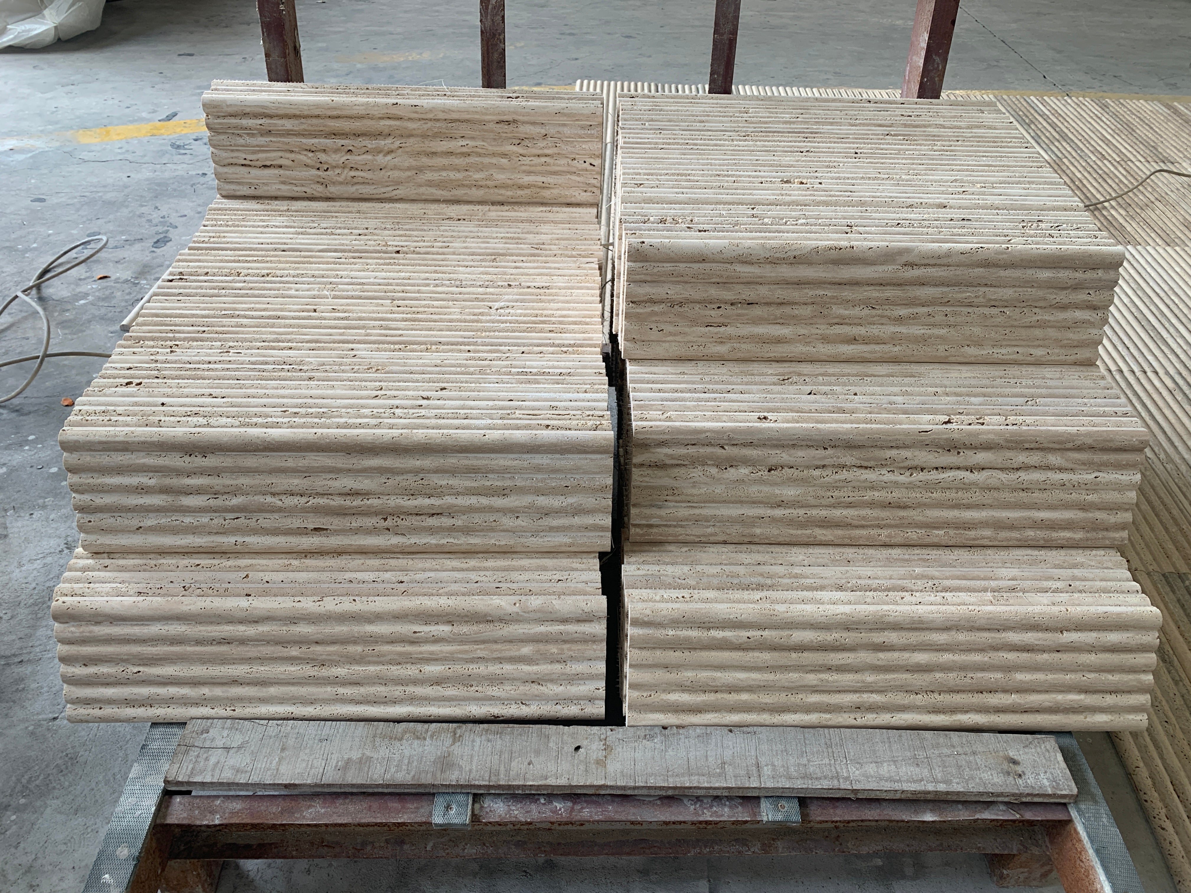 Fluted Travertine Tiles | Tuscan White | 61 x 15cm