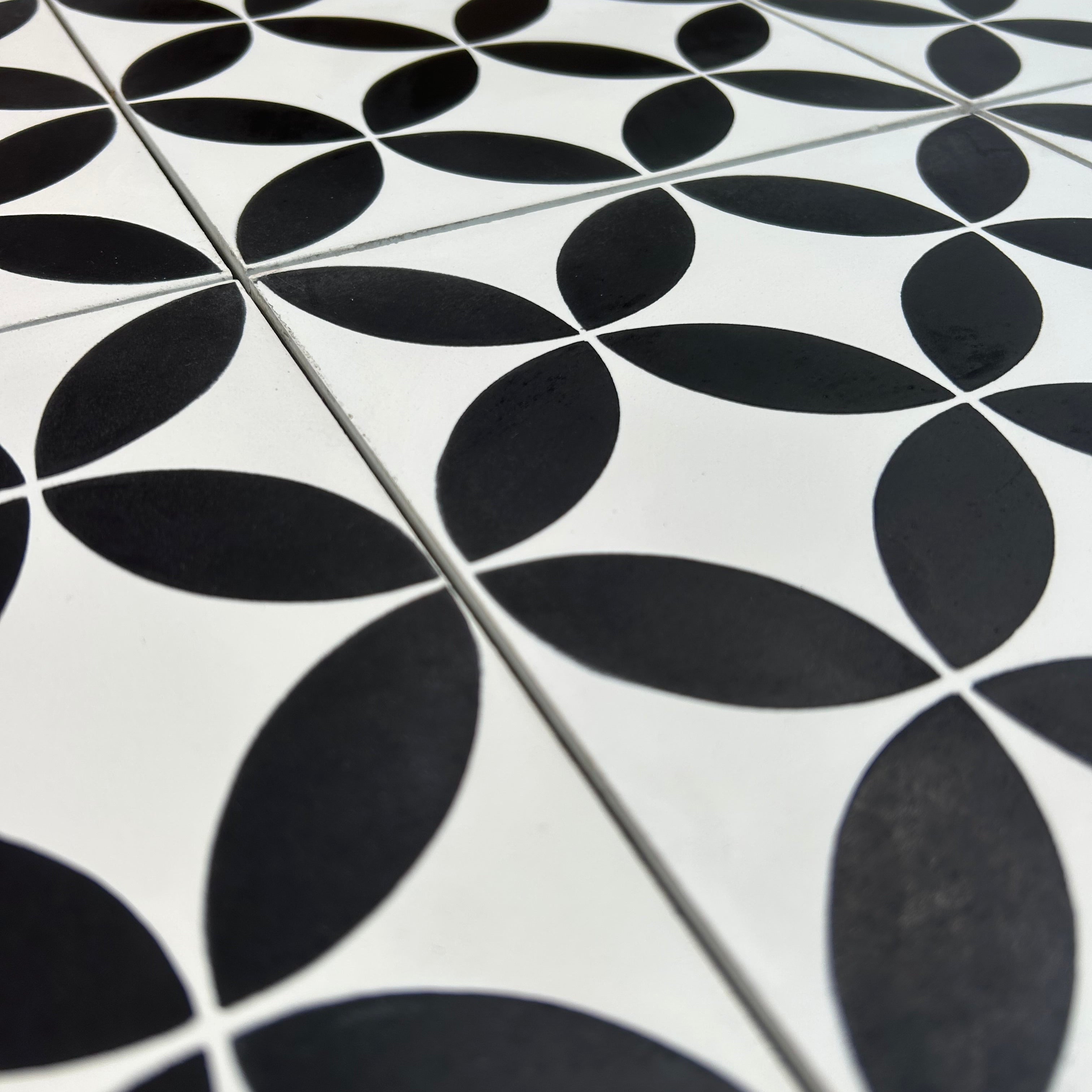 Encaustic Cement Tile | Japanese Mon Design | Handmade