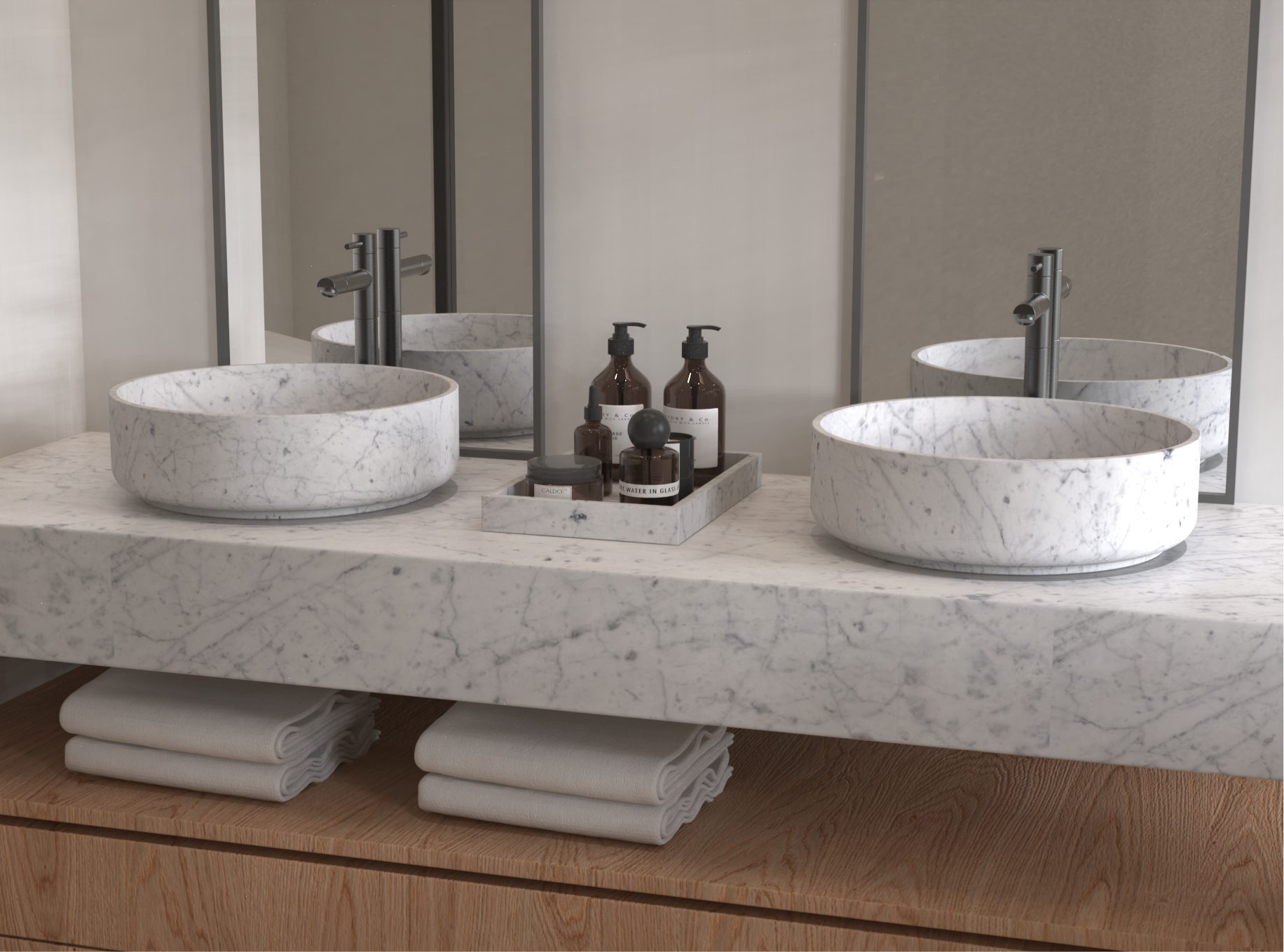 Countertop Basin | Carrara Marble | 40cm x 40cm x 12cm