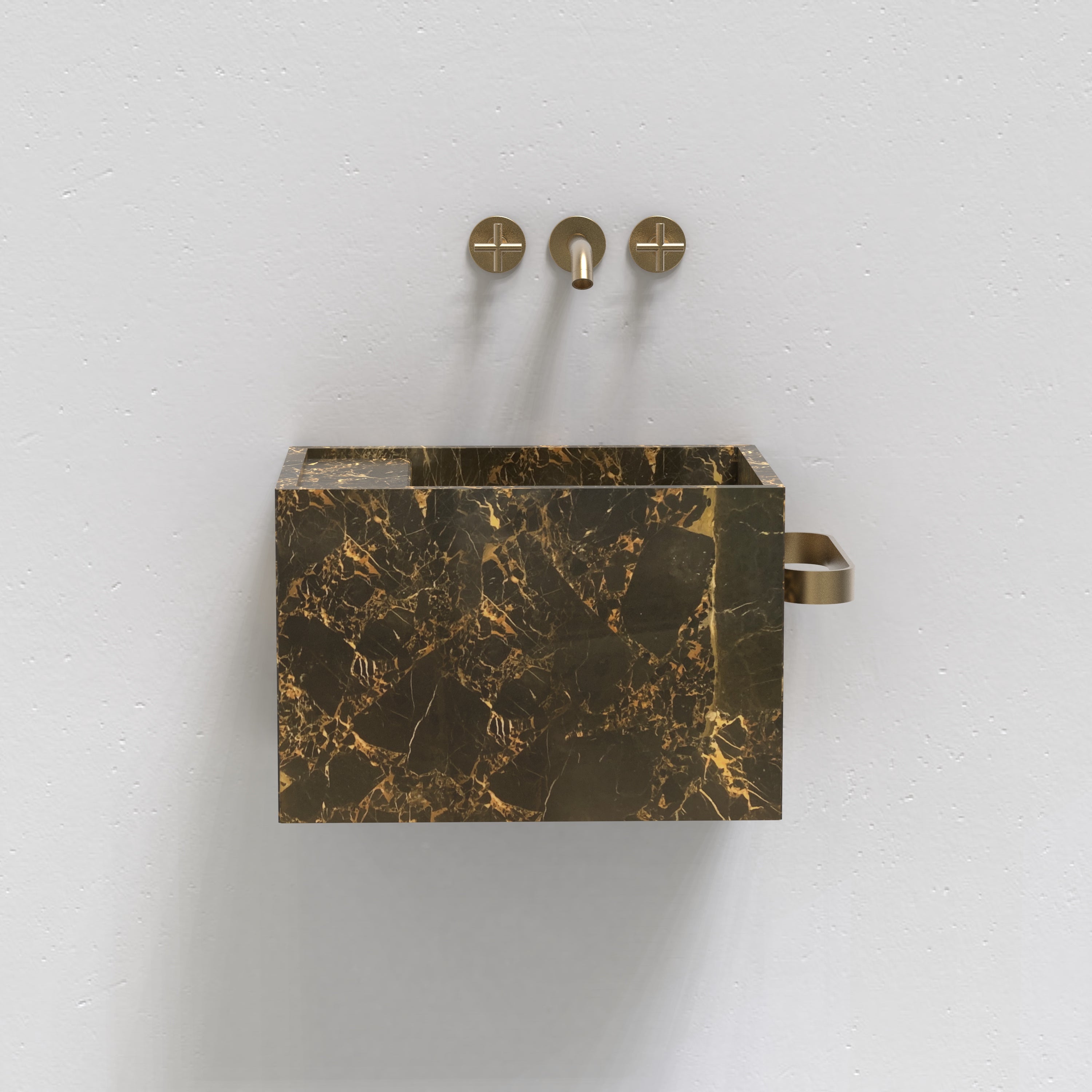 Natural Marble Wall‑Hung Basin Luxury Block Stone Sink | Naturally of Earth