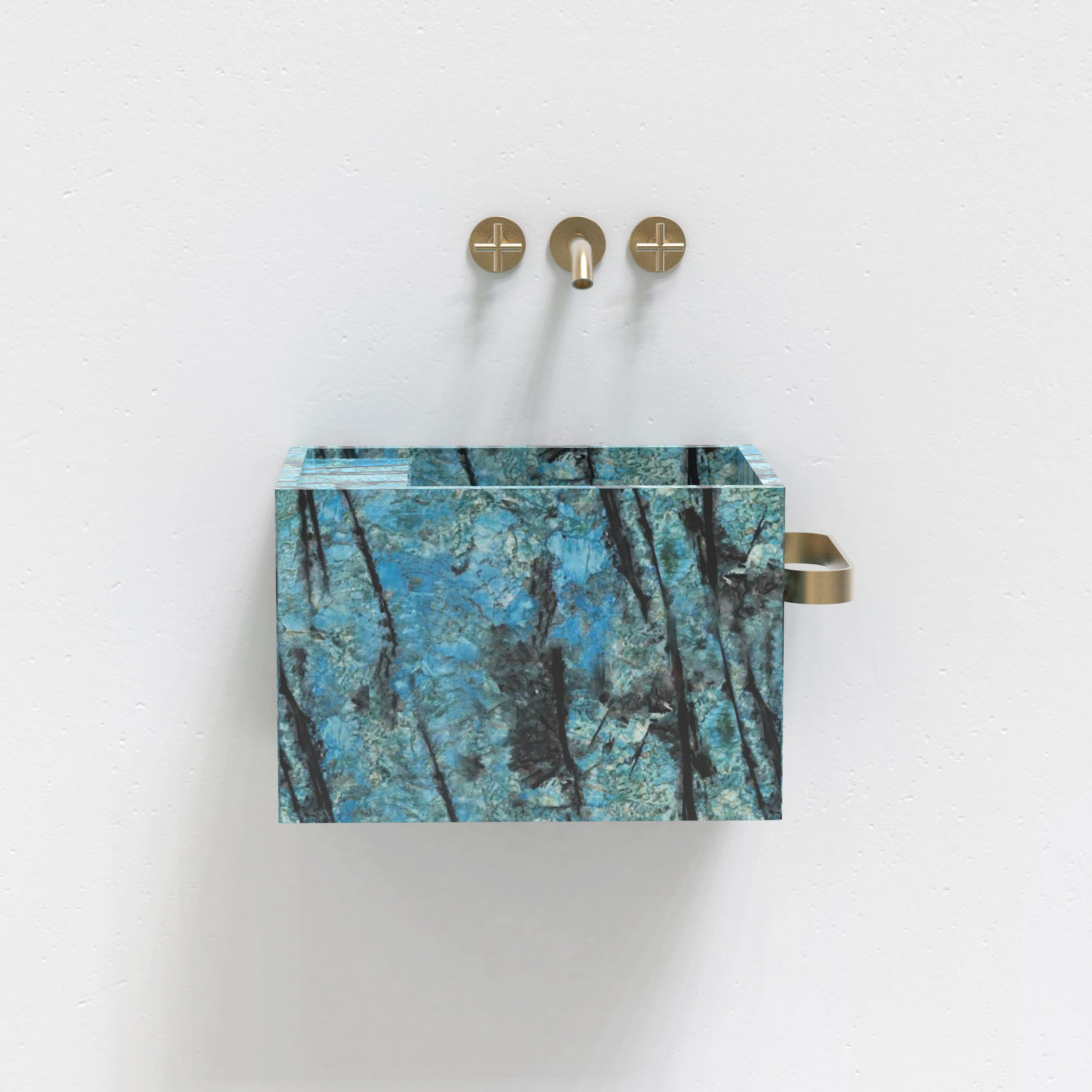 Natural Marble Wall‑Hung Basin Luxury Block Stone Sink | Naturally of Earth