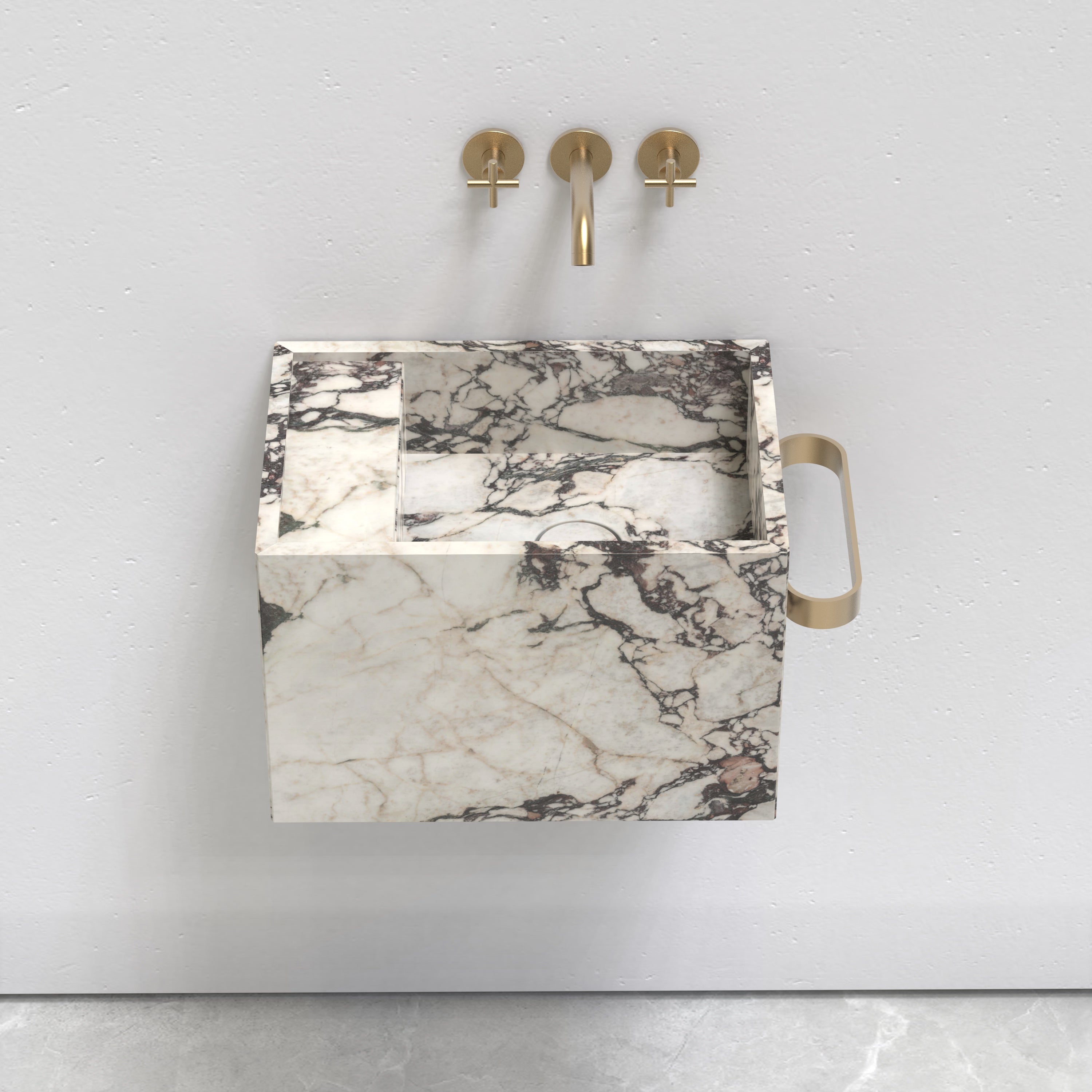 Natural Marble Wall‑Hung Basin Luxury Block Stone Sink | Naturally of Earth