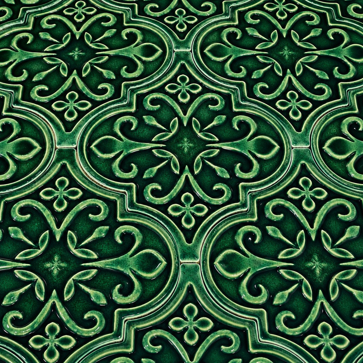 Emerald Green Lantern Tiles | Ceramic Arabesque