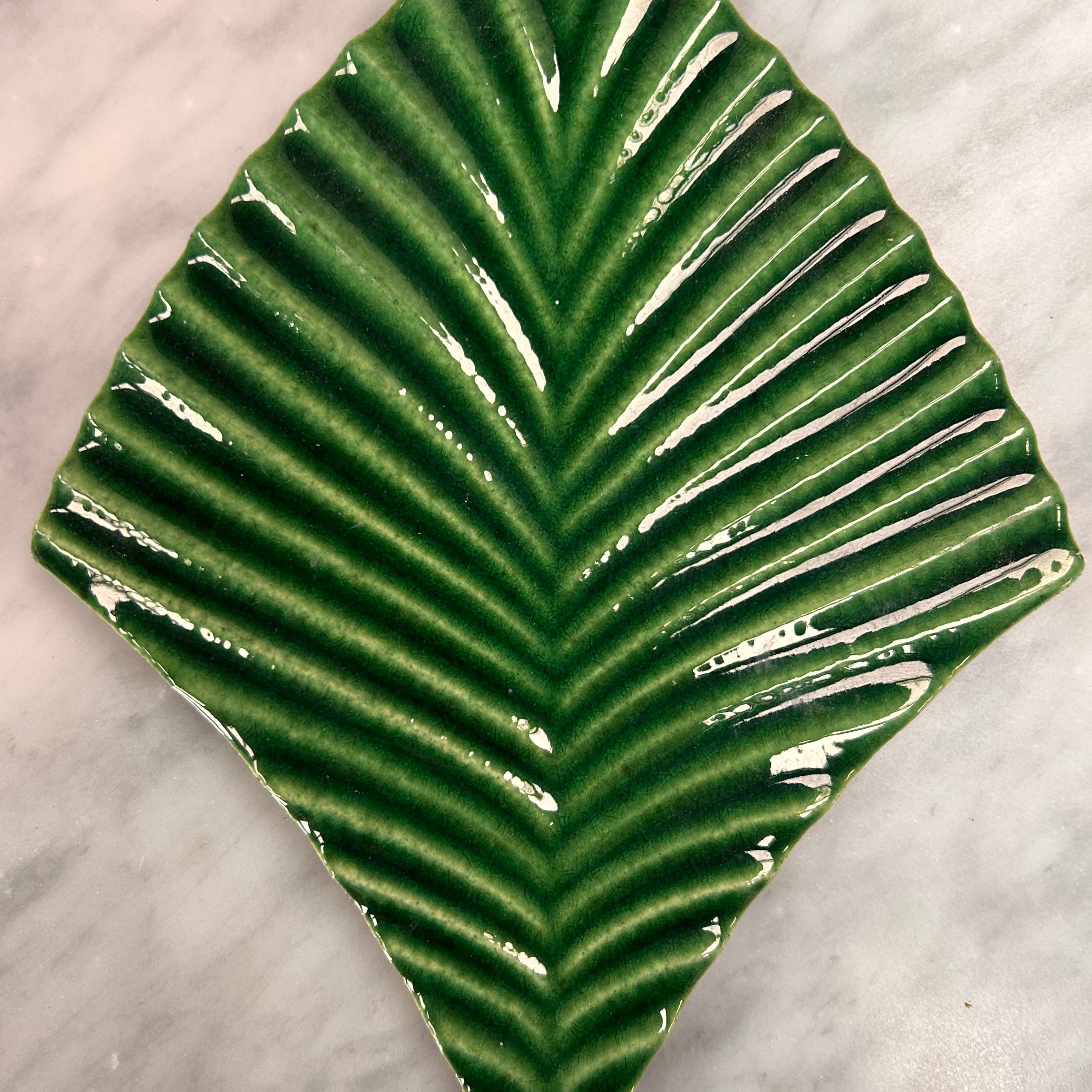 Emerald green handmade textured wall tile