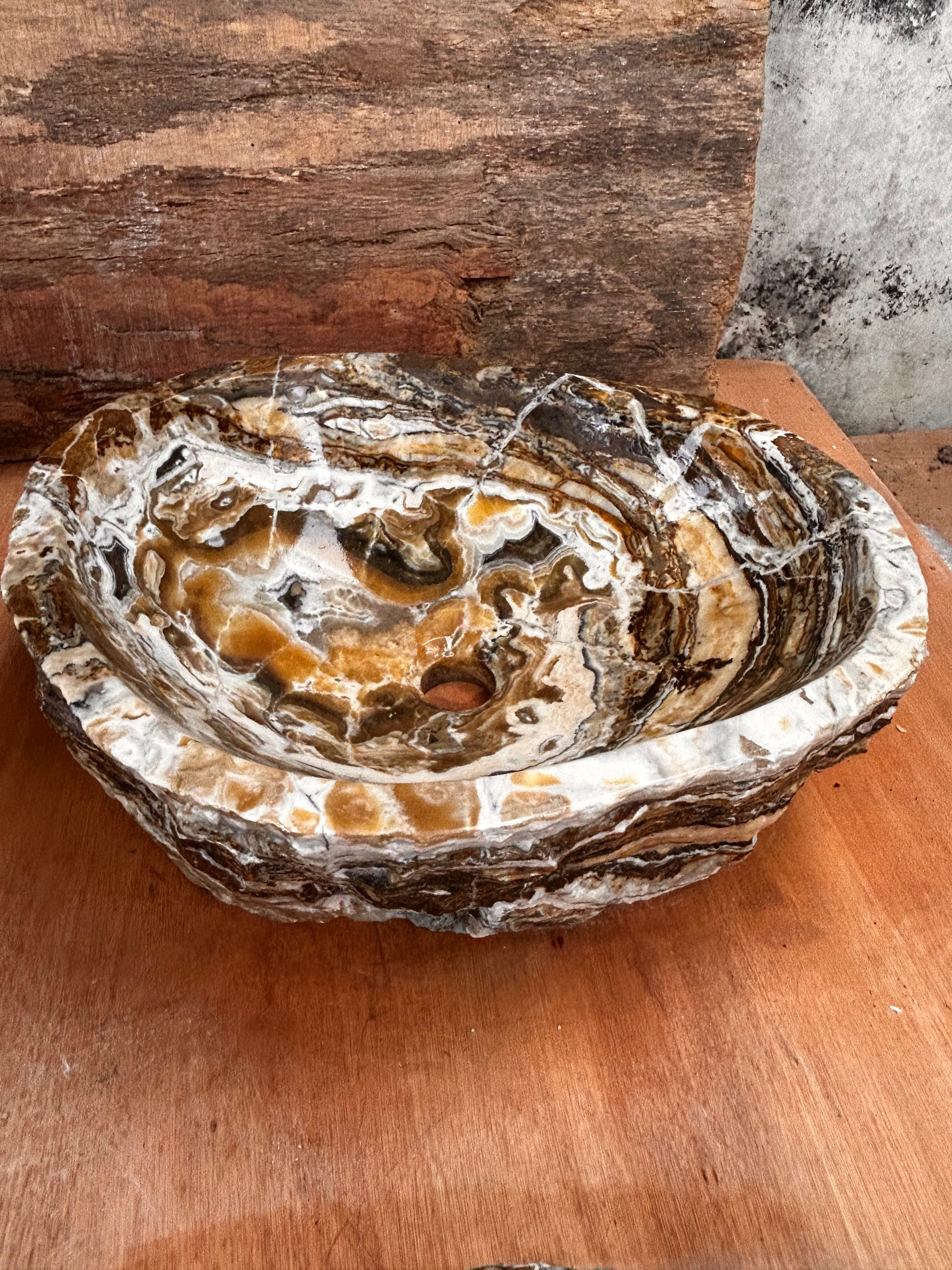 Giant Oyster Shell Stone Basin | Hand‑Carved Countertop Sink