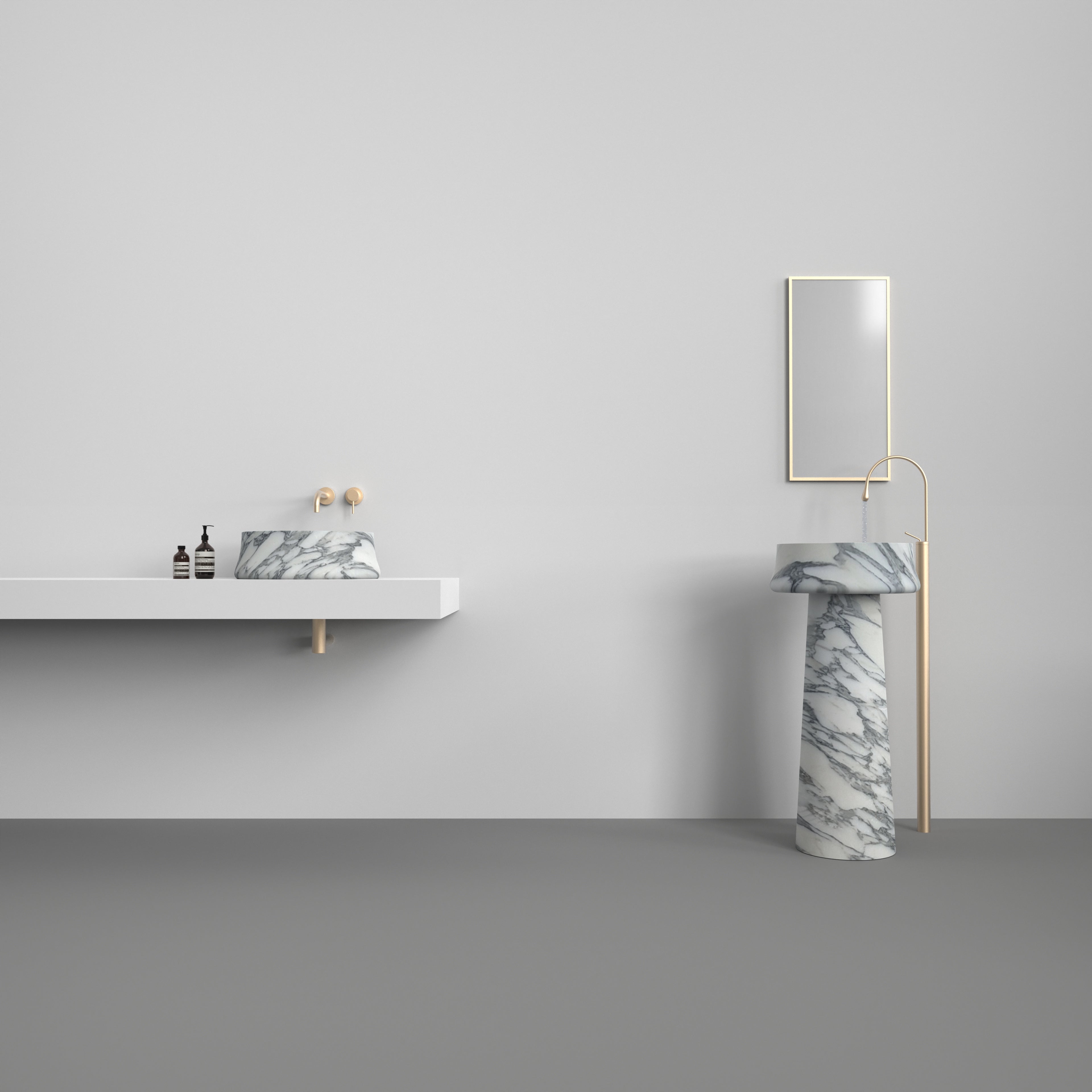 Arabescato Marble Wash Basin | Hand‑Carved in Italy Luxury Stone Bathroom Sink