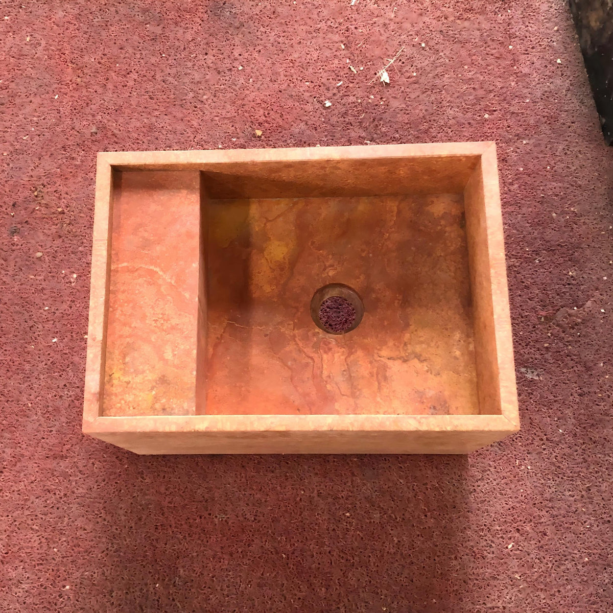 Red Travertine Wall Mounted Basin
