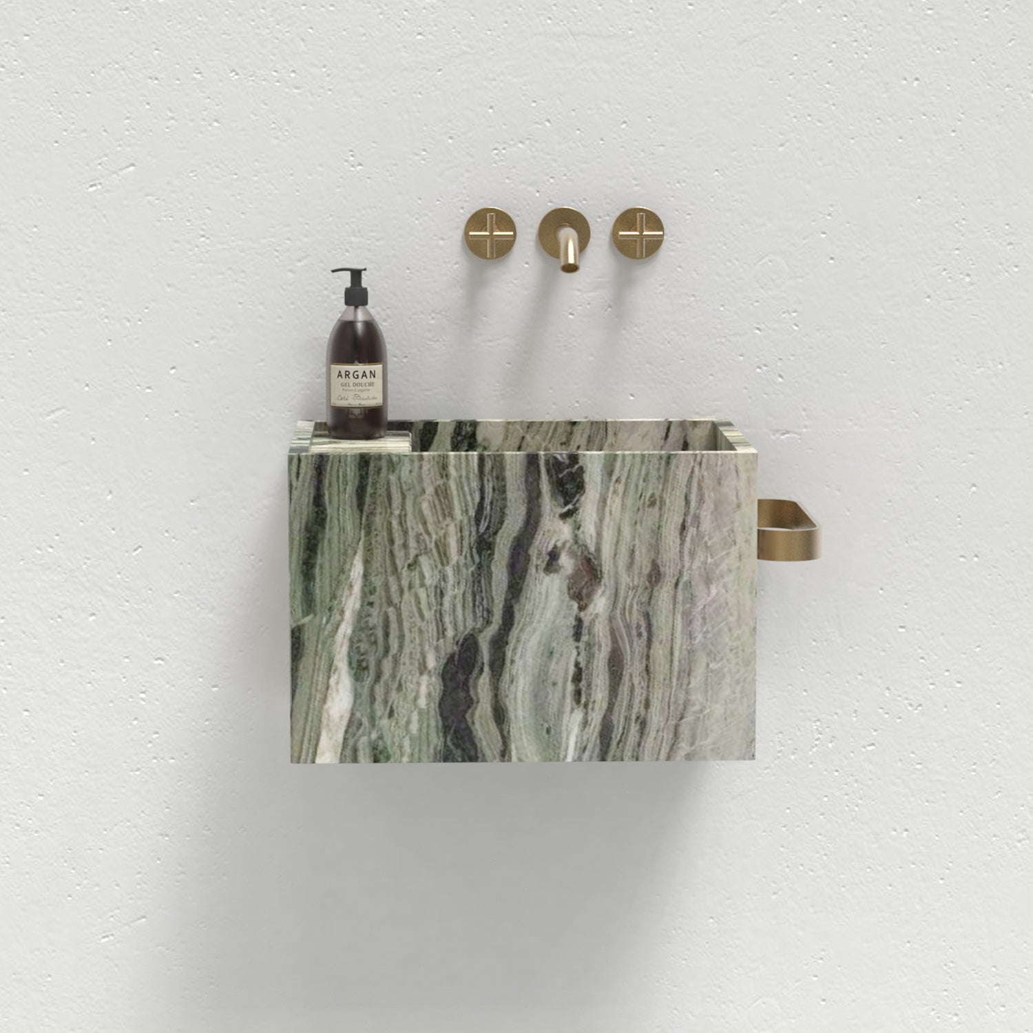 Natural Marble Wall‑Hung Basin Luxury Block Stone Sink | Naturally of Earth