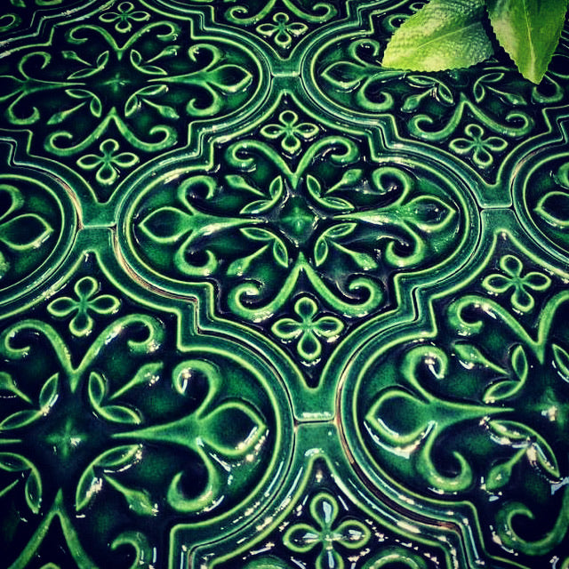 Moorish Lantern / Arabesque Tiles | Emerald Green Ceramic | 150 x 175mm