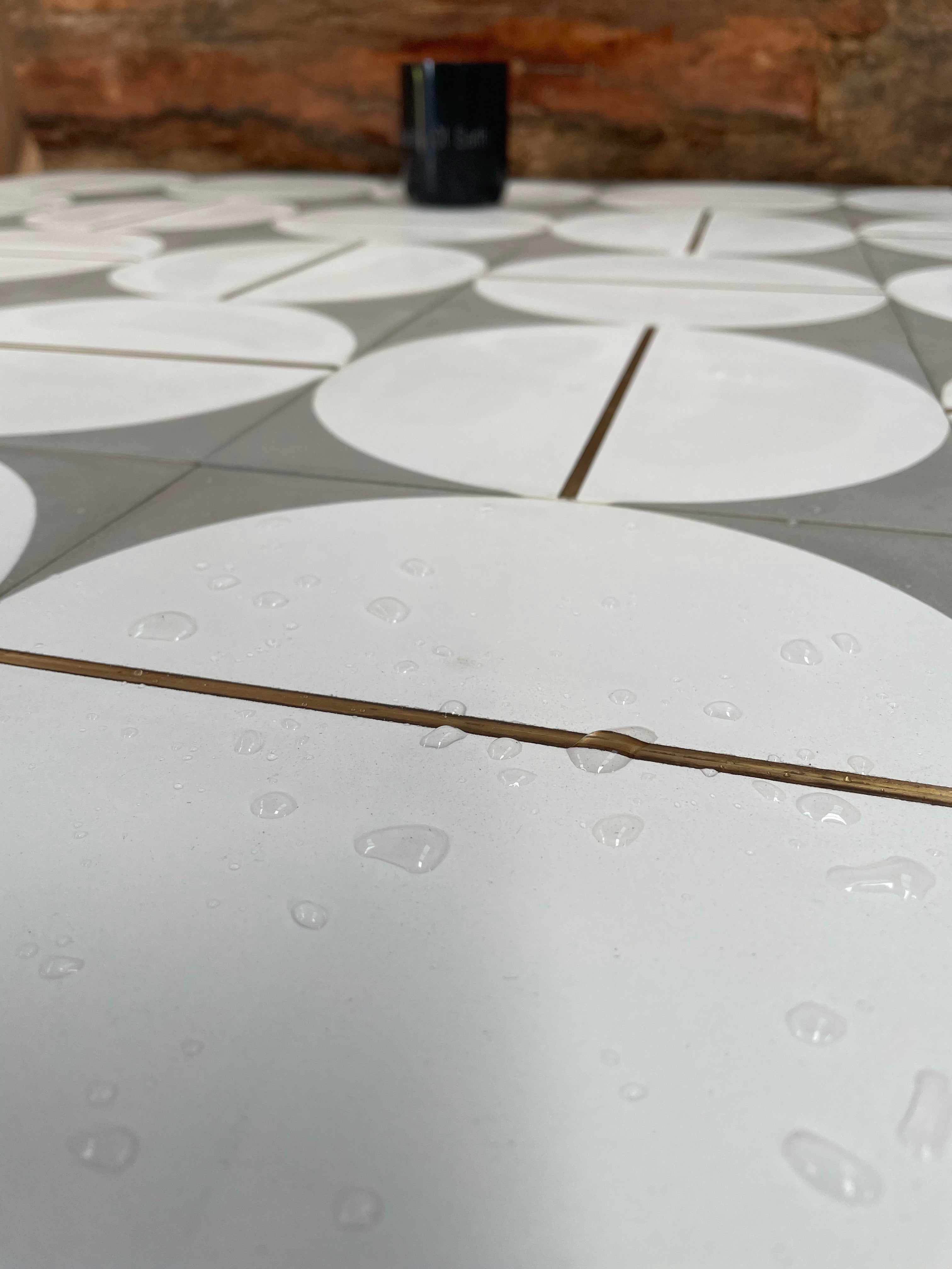 Mayfair Grey | Brass Inlay Cement Tile | Eco Friendly