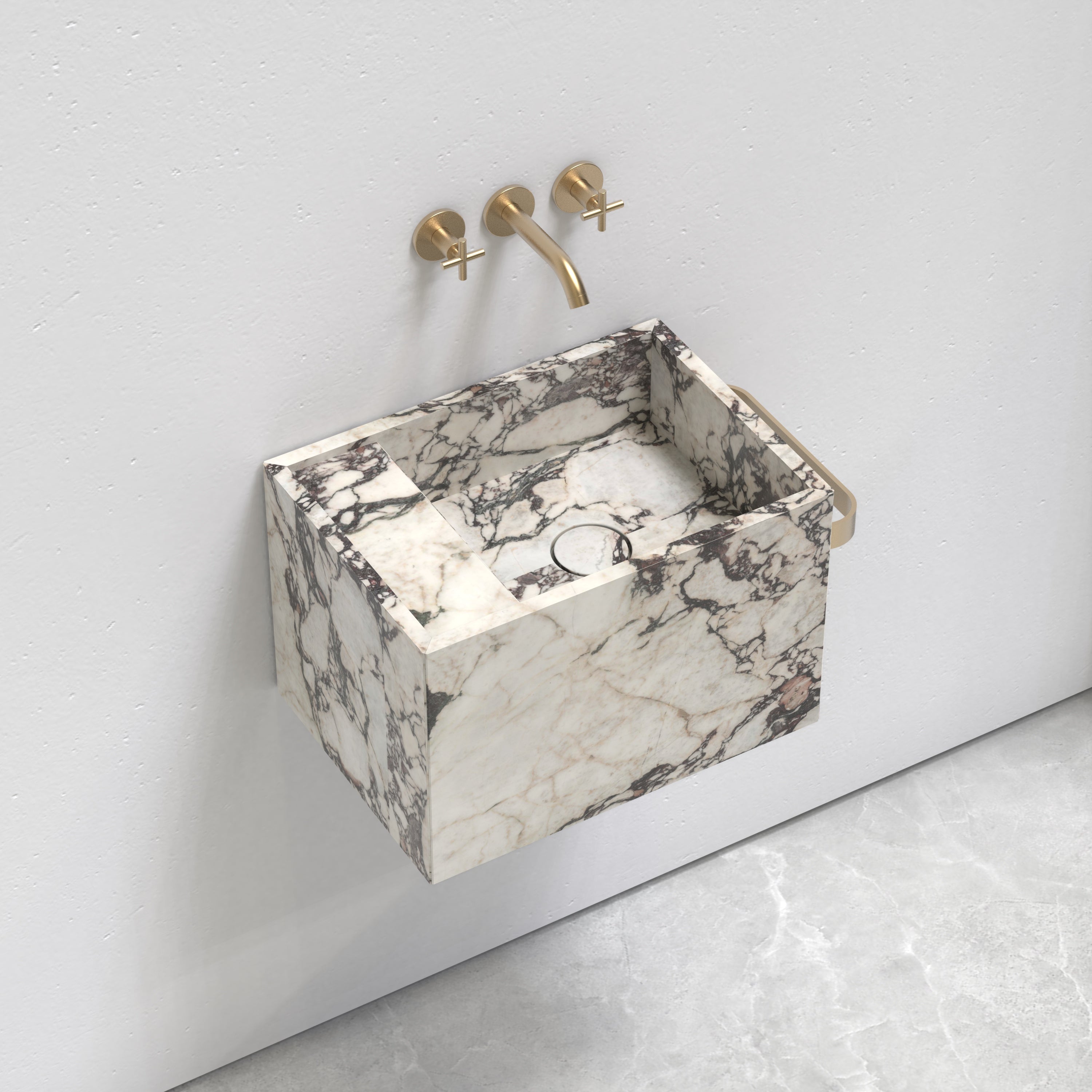 Calacatta Viola Marble Wall‑Hung Basin | Luxury Italian Bathroom Sink