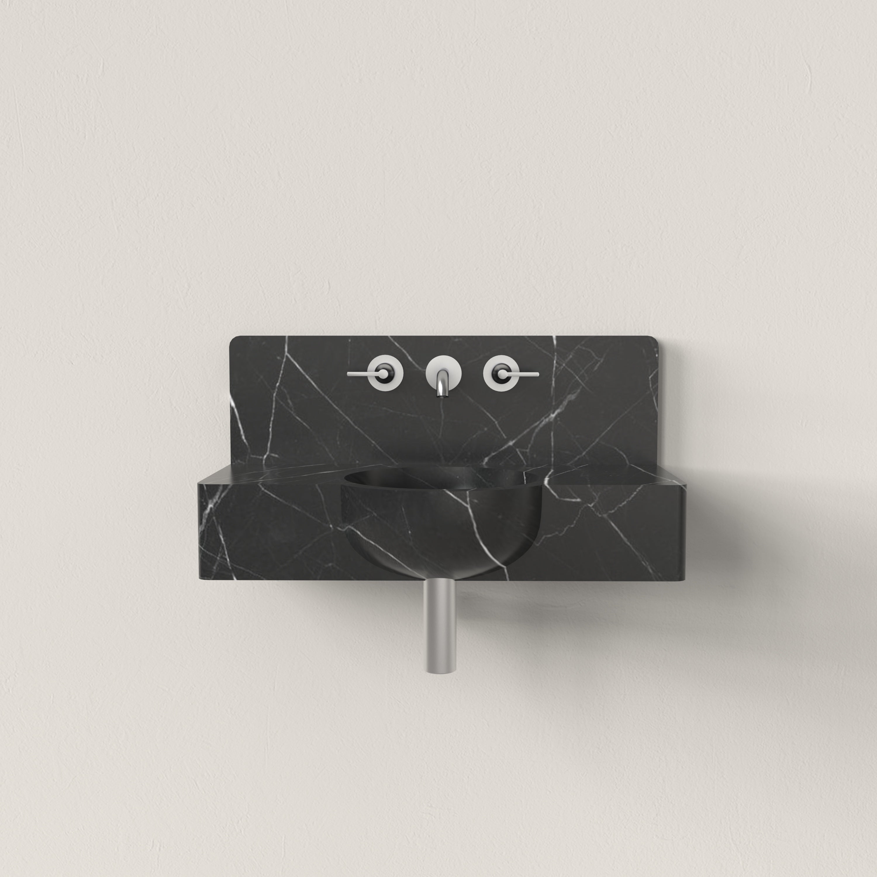 Nero Marquina Marble|Cloakroom Basin|Handcrafted