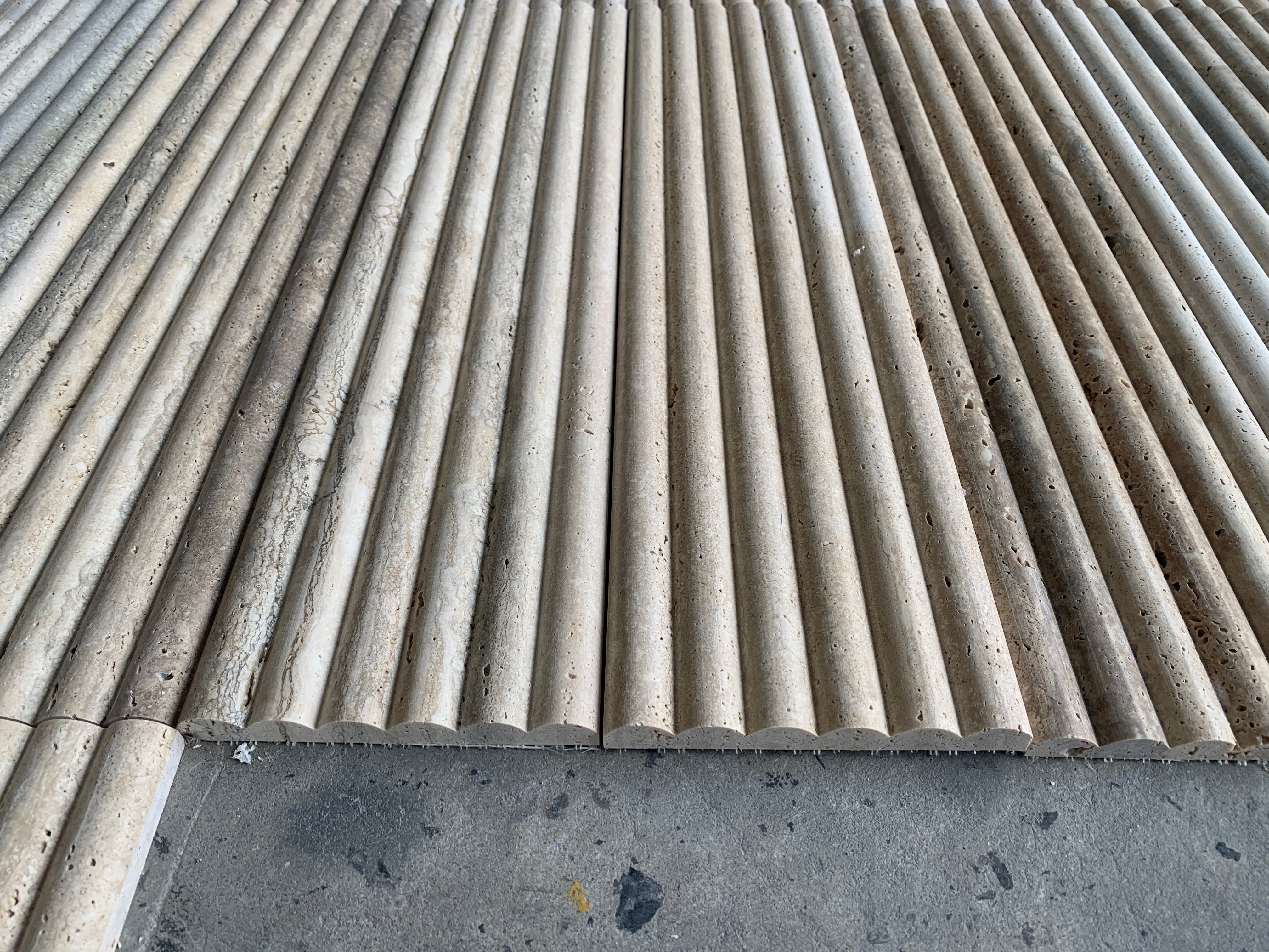 Fluted Travertine Tiles | Tuscan White | 61 x 15cm