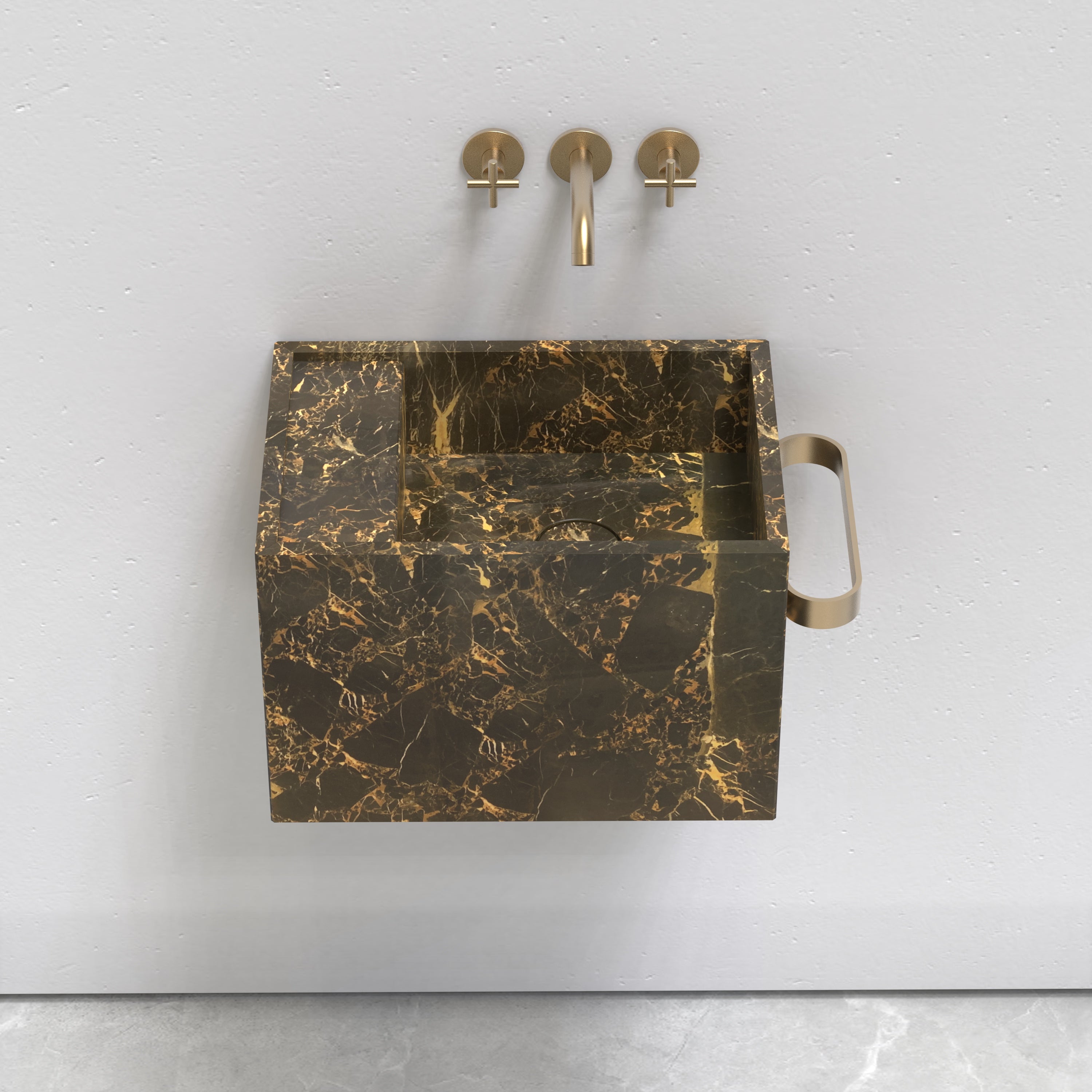 Natural Marble Wall‑Hung Basin  Luxury Block Stone Sink | Naturally of Earth