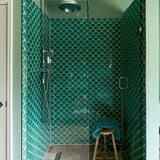 Atlantis Scallop Emerald | Porcelain Mosaic | Bathroom or Kitchen