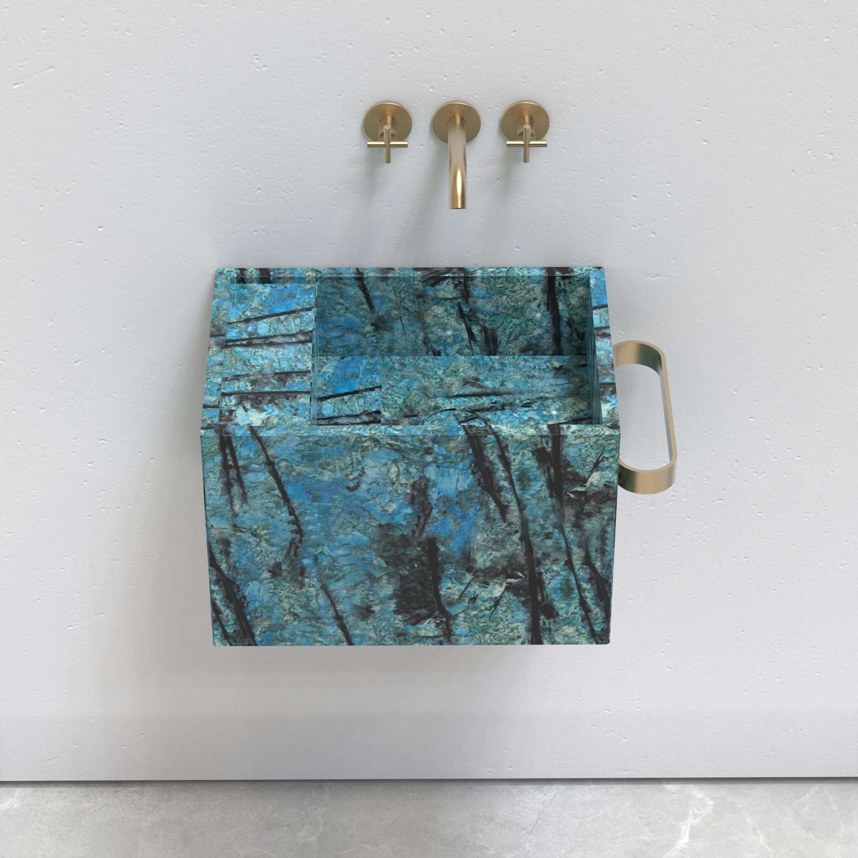 Natural Marble Wall‑Hung Basin  Luxury Block Stone Sink | Naturally of Earth