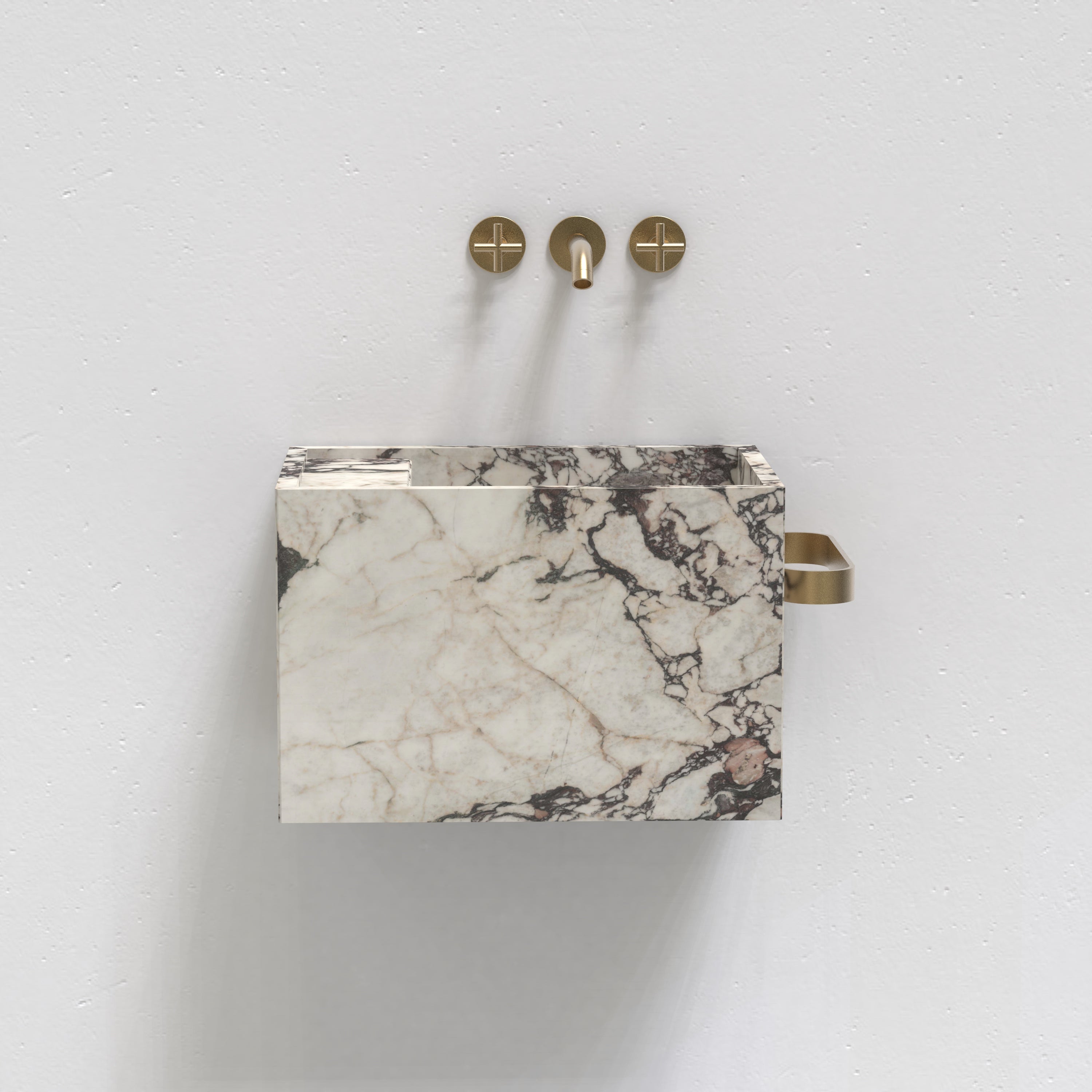 Natural Marble Wall‑Hung Basin  Luxury Block Stone Sink | Naturally of Earth