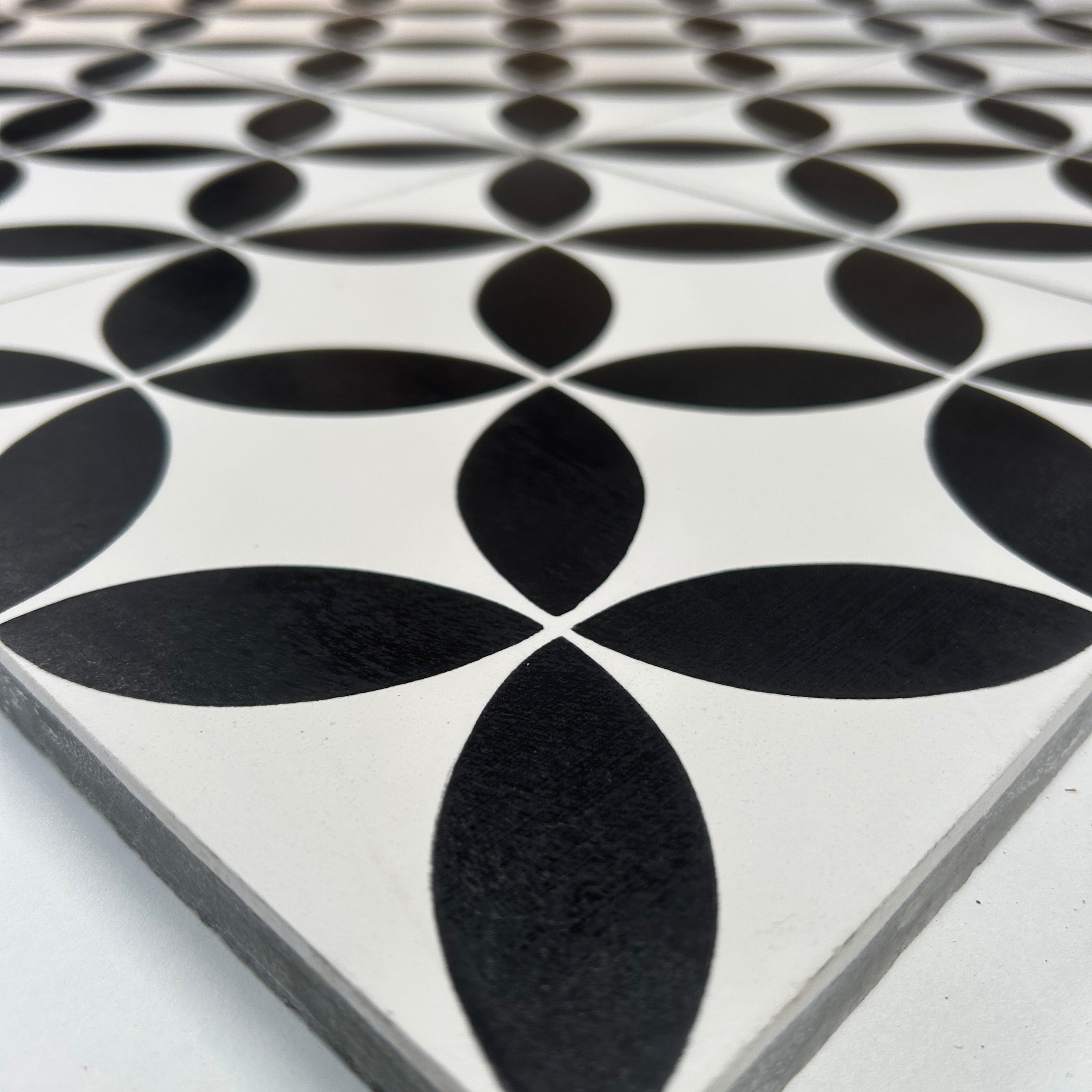 Encaustic Cement Tile | Japanese Mon Design | Handmade