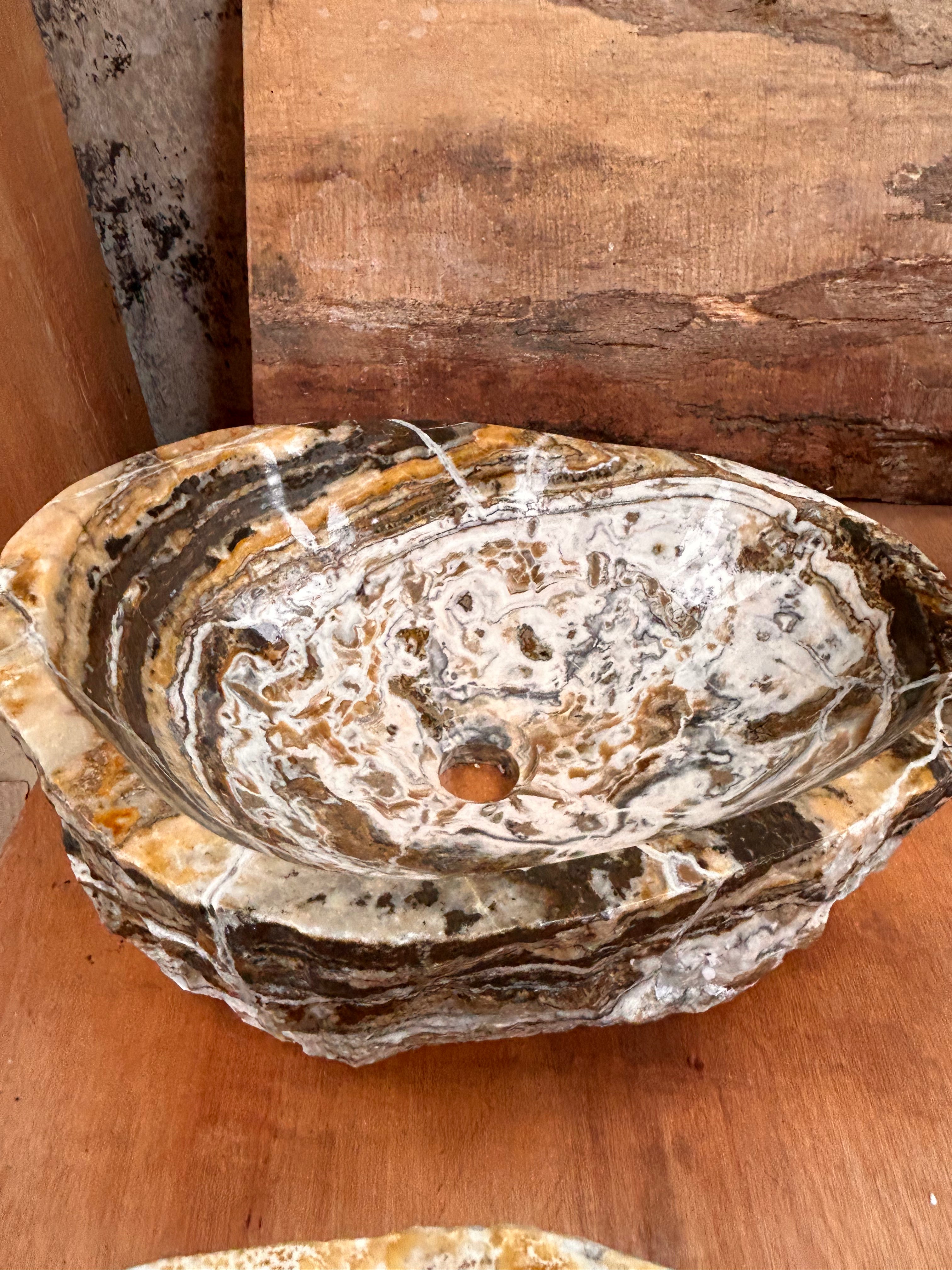 Giant Oyster Shell Stone Basin | Hand‑Carved Countertop Sink