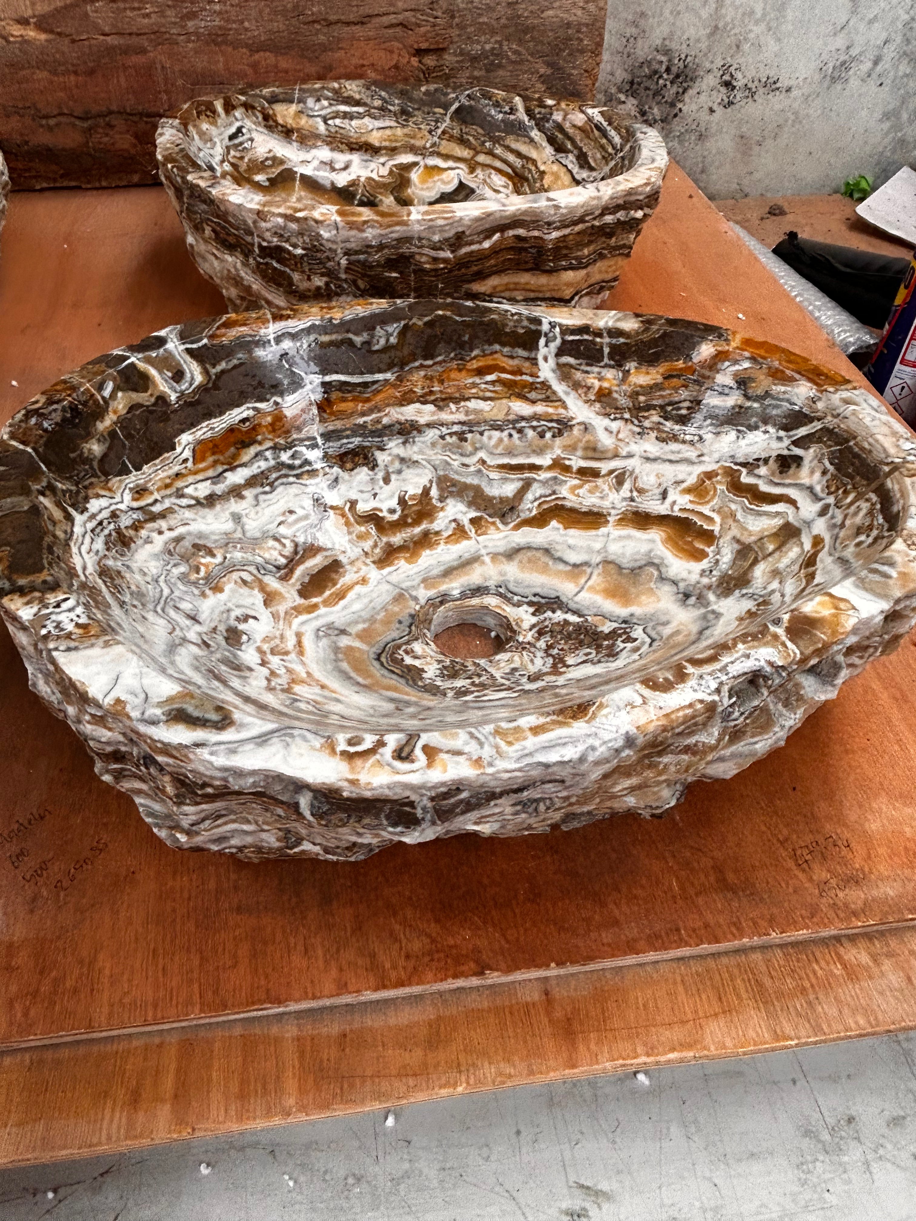 Giant Oyster Shell Stone Basin | Hand‑Carved Countertop Sink