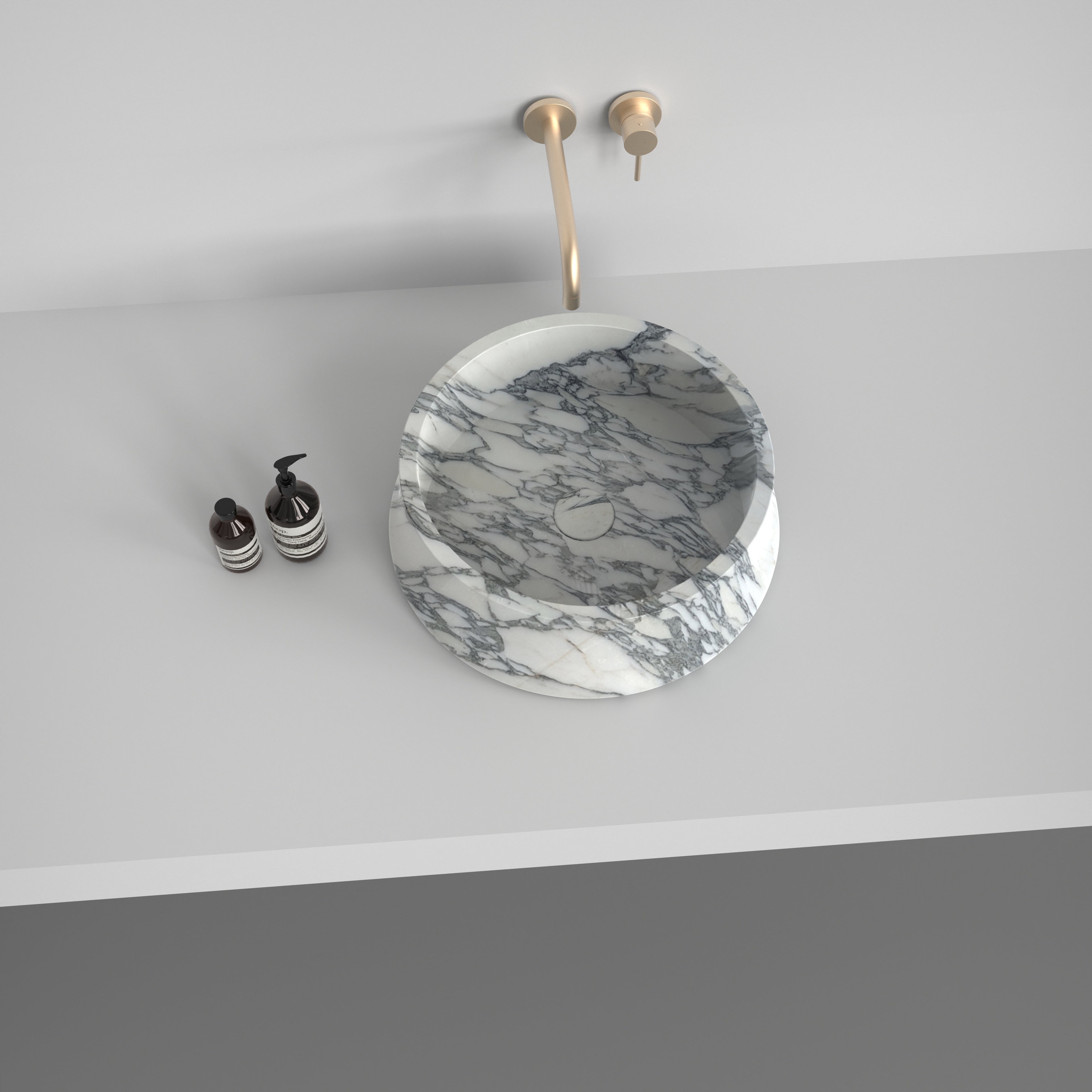 Arabescato Marble Wash Basin | Hand‑Carved in Italy  Luxury Stone Bathroom Sink