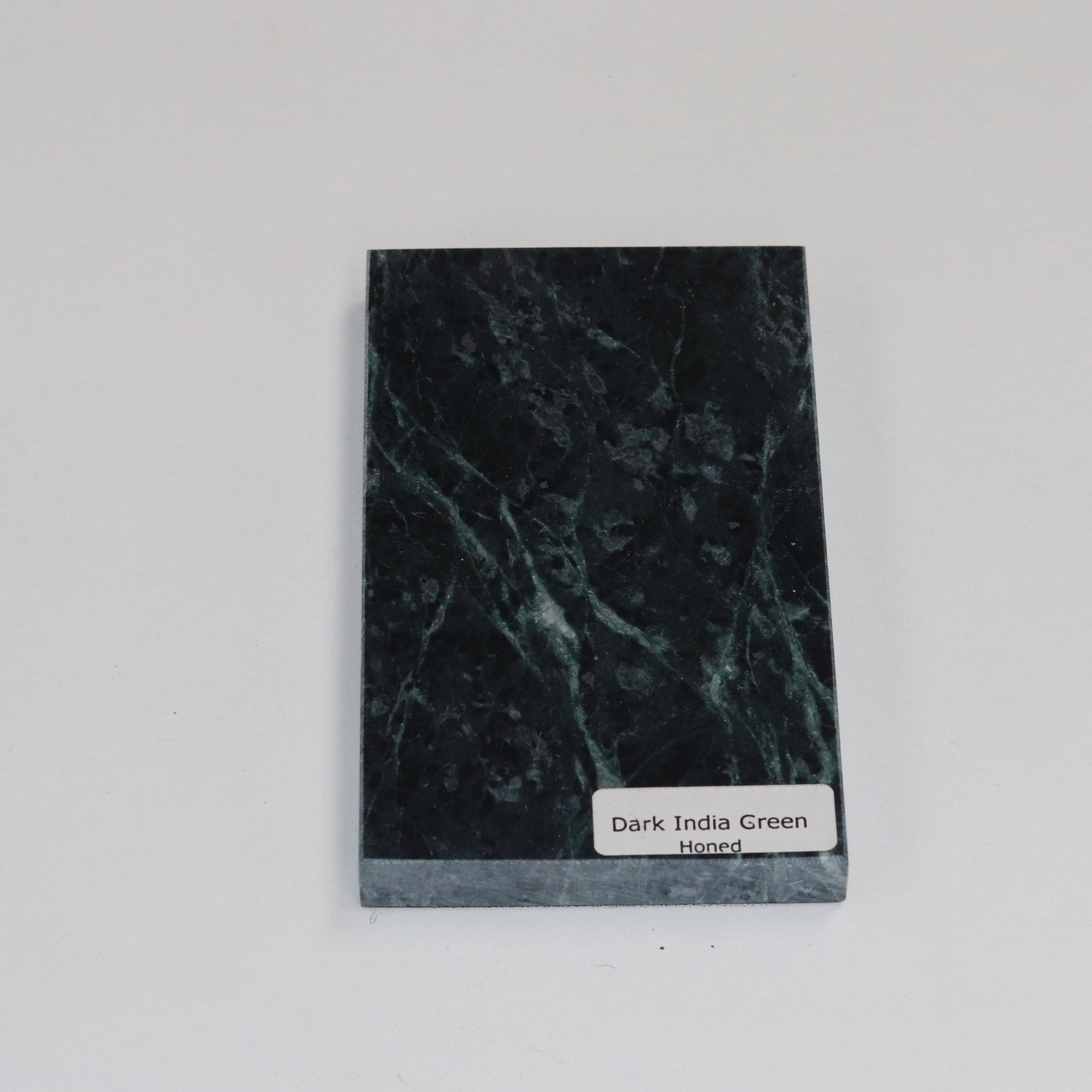 Honed Dark Indian Green — soft matte texture with deep forest‑green tones