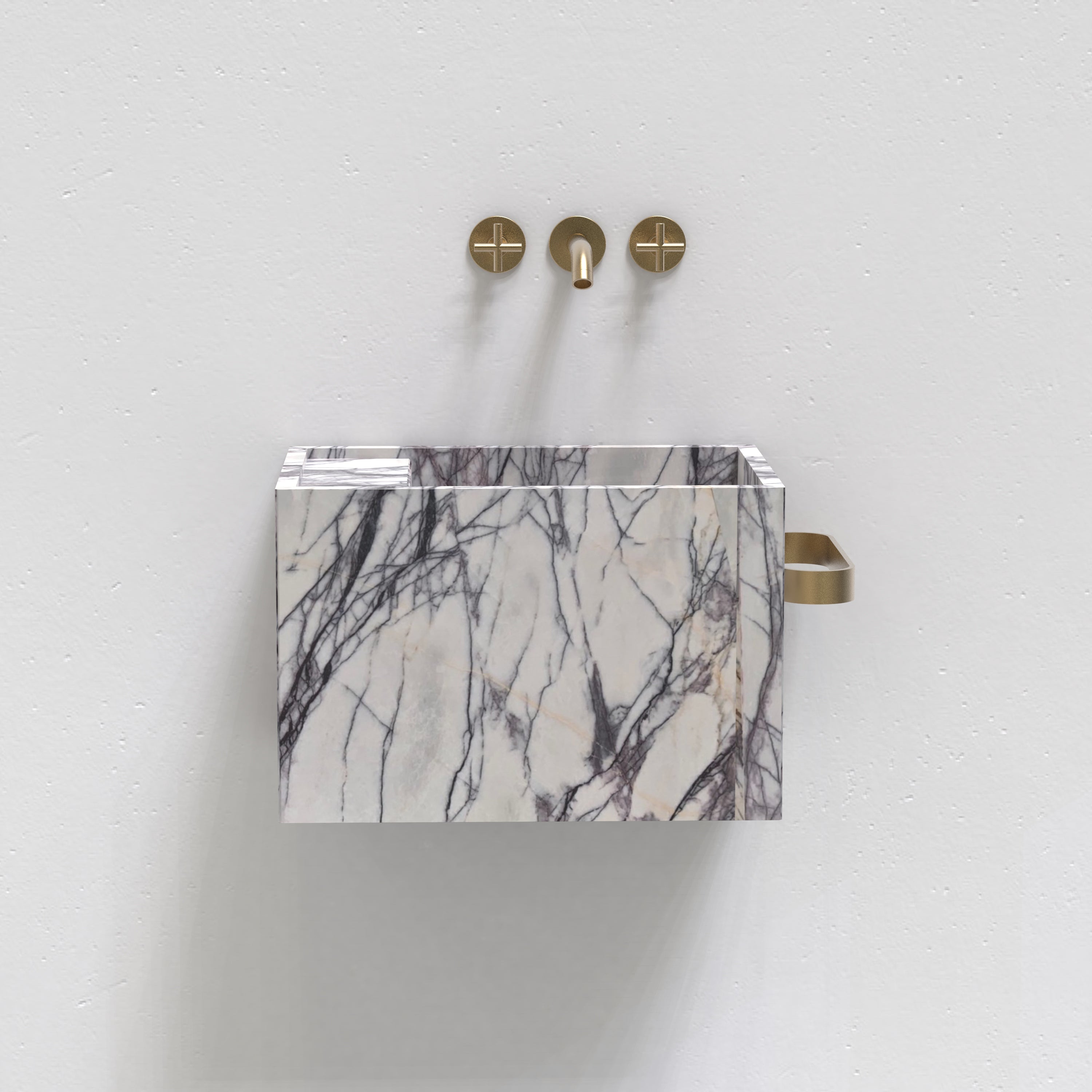 Natural Marble Wall‑Hung Basin  Luxury Block Stone Sink | Naturally of Earth