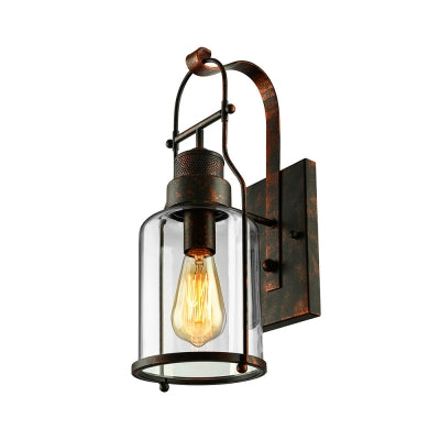 Rustic Industrial Style Jar Wall Light