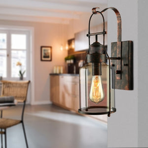 Rustic Industrial Style Jar Wall Light