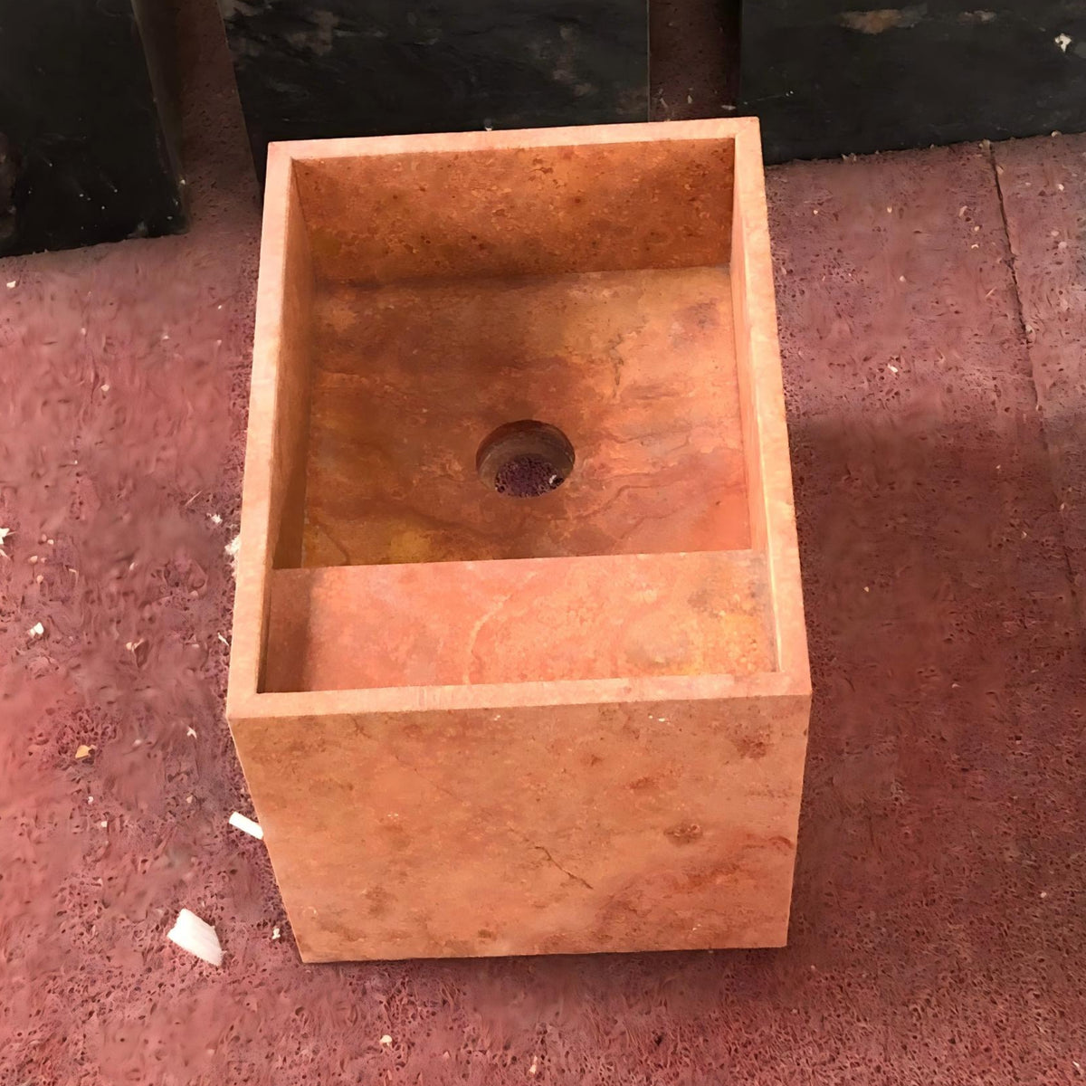 Red Travertine Wall Mounted Basin