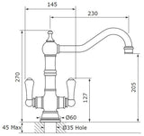 P & R 1575 Picardie Sink Mixer with Filtration and Rinse