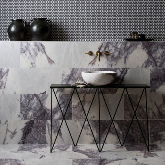 Calacatta Viola Honed Marble Tiles