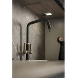 Dual Lever Kitchen Mixer Tap | Matt Black & Antique Brass | Brushed Nickel