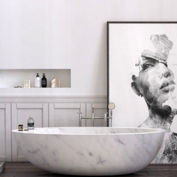 Italian Carrara Marble Handcrafted Bathtub | Free Delivery