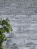 Grey handmade Wall Tiles - 70 x 190mm. Thickness - 9.5mm.