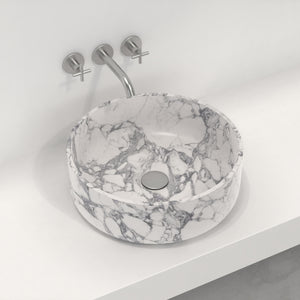 Italian Arabescato Marble Countertop Basin 40 x 40 x 13.5cm