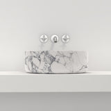 Italian Arabescato Marble Countertop Basin 40 x 40 x 13.5cm