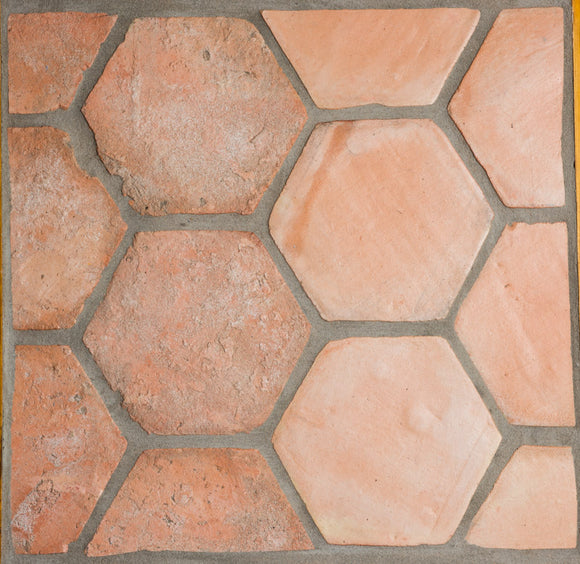Natural Handmade Hexagon Terracotta Tiles in 3 colours