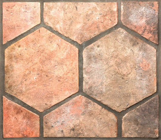 Natural Hexagonal Terracotta floor tiles - 20 x 20 x 2cm (Hexagon)