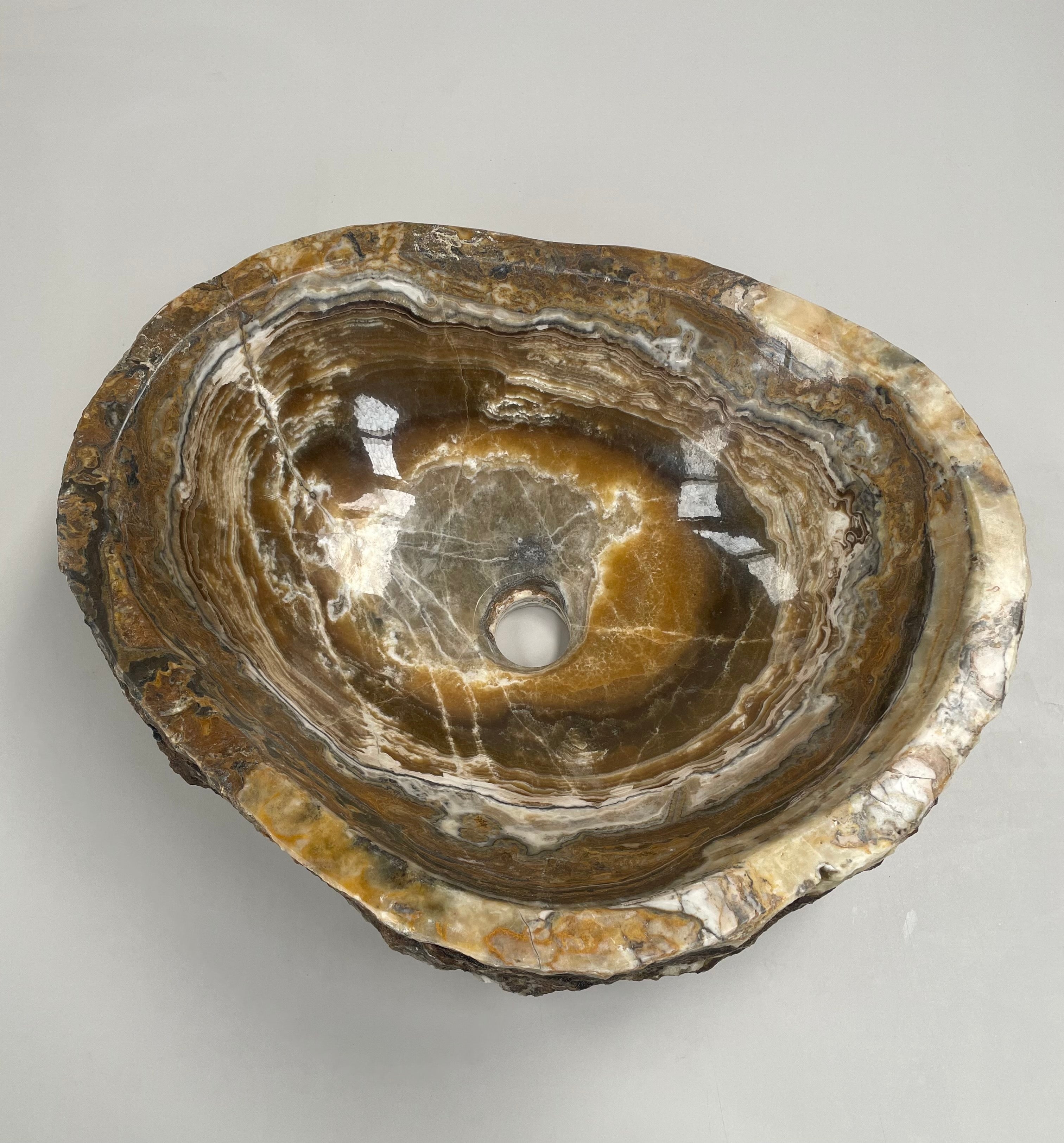 Giant Oyster Shell Stone Basin | Hand‑Carved Countertop Sink