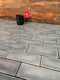 Grey handmade Wall Tiles - 70 x 190mm. Thickness - 9.5mm.