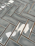 Grey handmade Wall Tiles - 70 x 190mm. Thickness - 9.5mm.