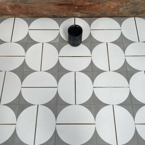 Mayfair Grey | Brass Inlay Cement Tile | Eco Friendly