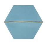 Pellucid Sky Hexagon Brass Inlay | Handmade | Encaustic Cement Tile