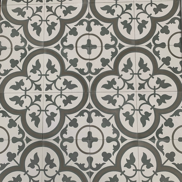 Encaustic Cement Tiles | Stylised Classic Floral | Handmade