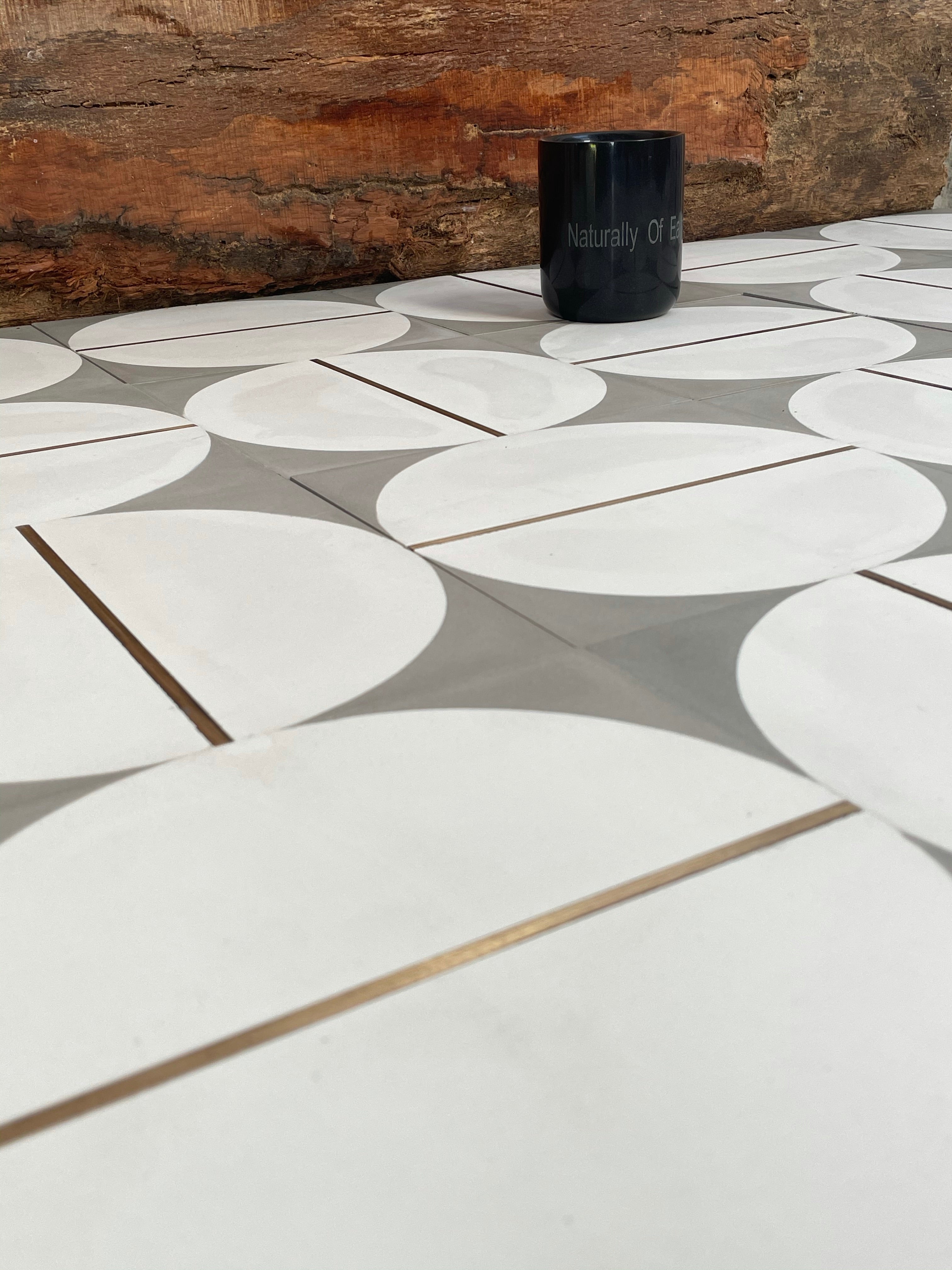 Mayfair Grey | Brass Inlay Cement Tile | Eco Friendly