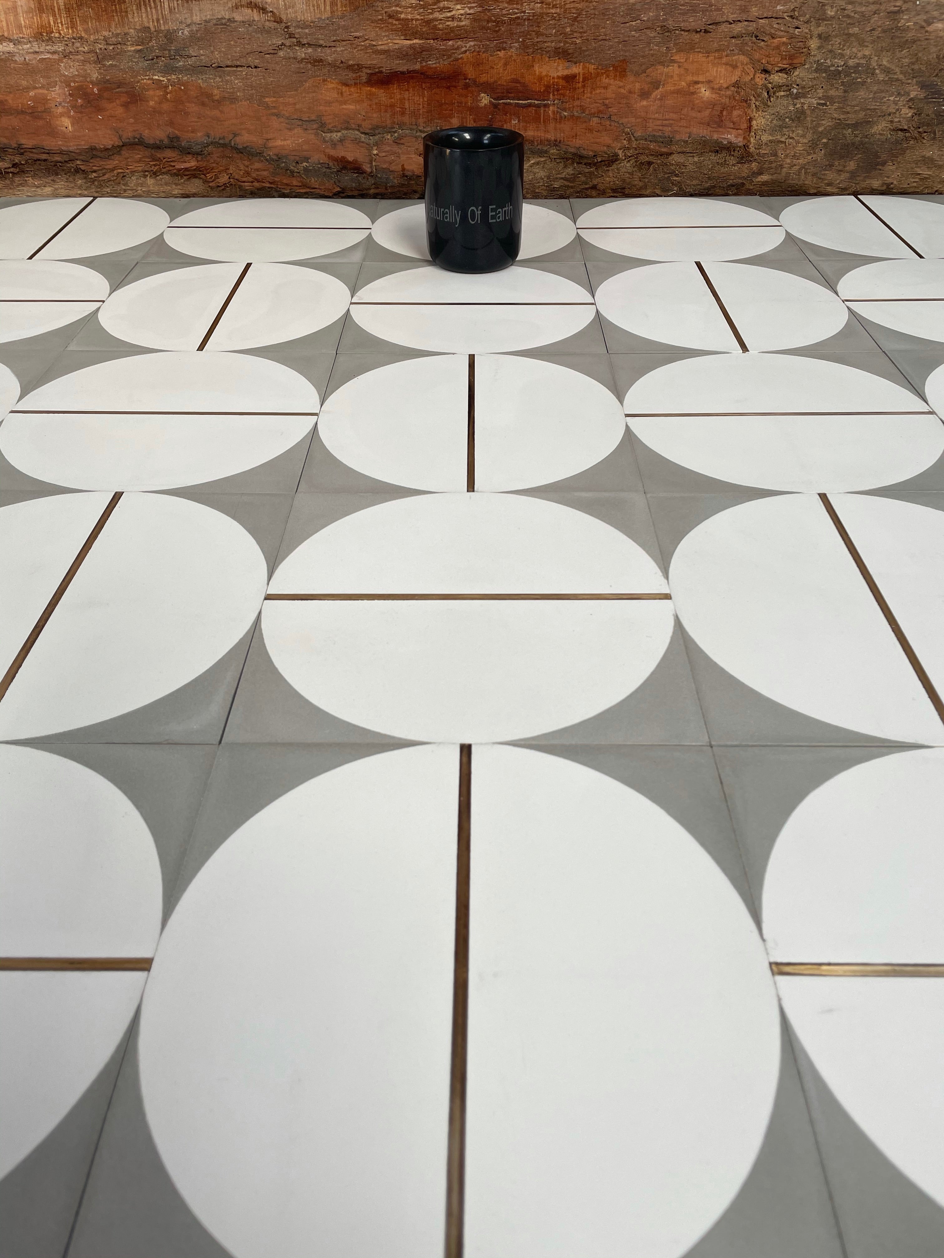 Mayfair Grey | Brass Inlay Cement Tile | Eco Friendly