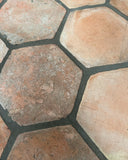 Natural Handmade Hexagon Terracotta Tiles in 3 colours