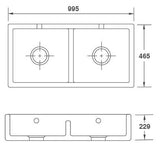 CLASSIC SHAKER 1000 – White – Double Bowl Sink